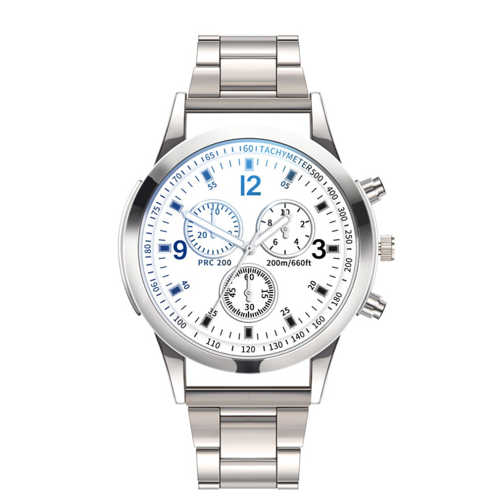 (Style A) Men Analog Stylish Quartz Wrist Watch Business Style Decoration Fashion Gift Blue/Light
