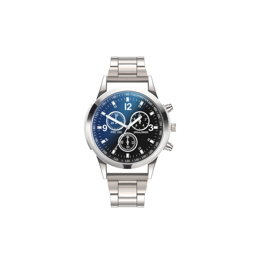 (Style B) Men Analog Stylish Quartz Wrist Watch Business Style Decoration Fashion Gift Blue/Light