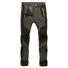 (Green-Women, 4XL) Womens Mens Warm Outdoor Hiking Ski Pants Fleece Trousers Waterproof Windproof