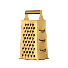 (Gold) Steel Kitchen Stainless 4 Sided Box Food Grater Vegetable Shredder Cheese Slicer