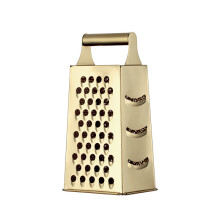 (Champagne) Steel Kitchen Stainless 4 Sided Box Food Grater Vegetable Shredder Cheese Slicer