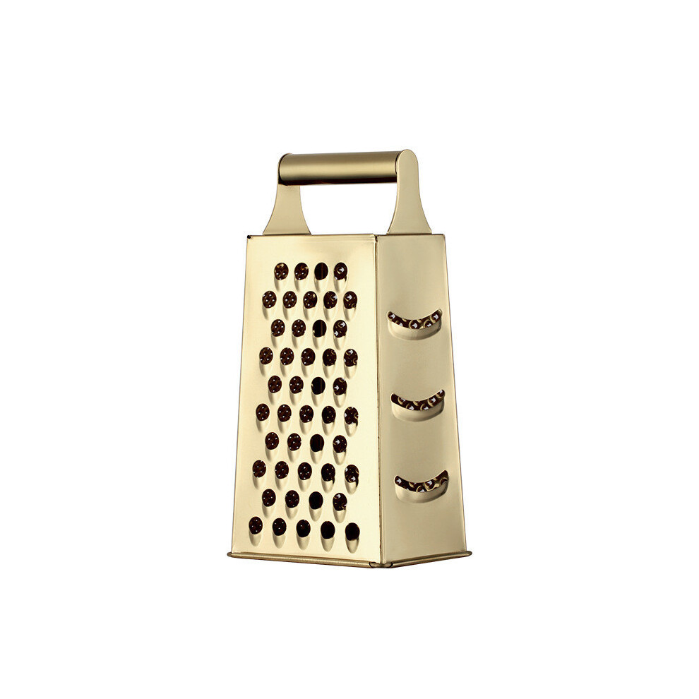 (Champagne) Steel Kitchen Stainless 4 Sided Box Food Grater Vegetable Shredder Cheese Slicer