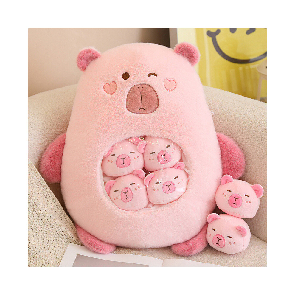 (, 45X40cm) Toy Plush Capybara A Large Bag Creative Capybara Stuffed Plush Toys Dolls Pink