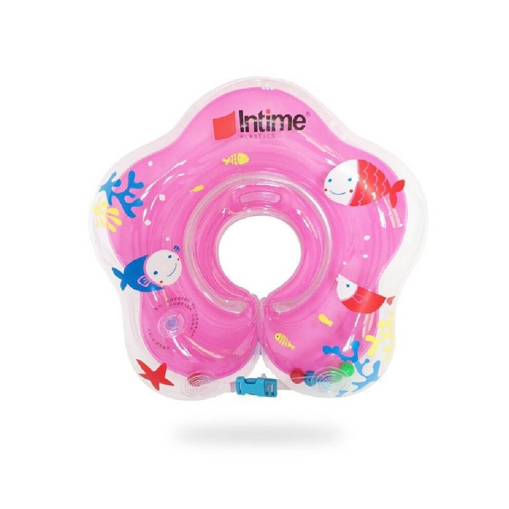 (, 44*44Cm/17.32*17.32In) Float Cute Baby Neck Ring Safety Pvc Inflatable Swimming Neck Bathing Circle Pink
