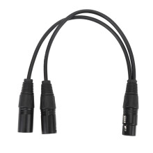 Cavo XLR femmina a due connettori XLR maschio, 3 poli, 11,8 pollici