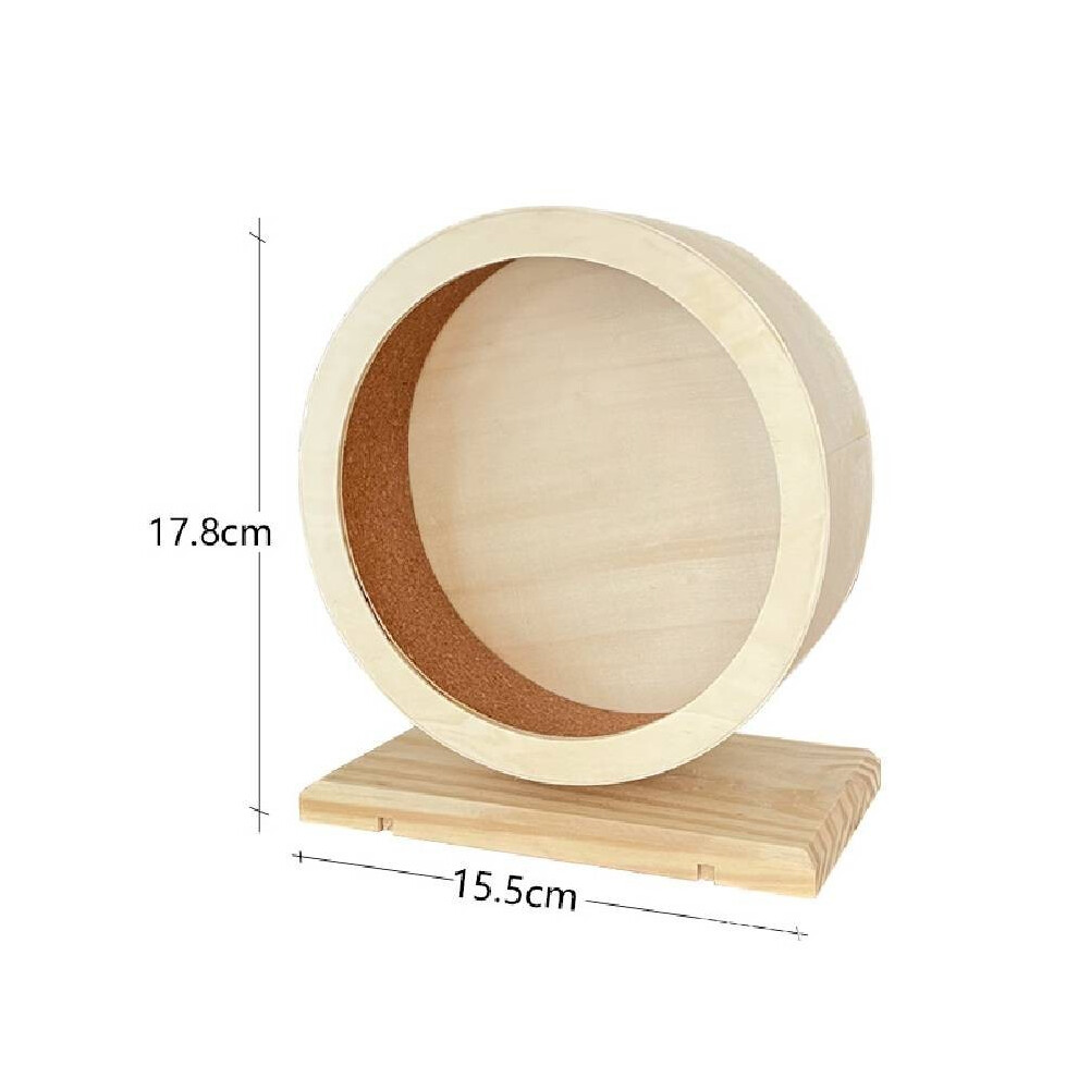 (S) Exercise Wooden Hamsters Wheel Silent Smooth Running Pet Decor Eco Friendly