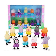Peppa 10 Pcs Pig Friends Doll Toys Set Action Figures Christmas Fans Gift Cute