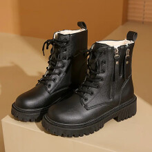 (Black, 36) And Stylish Durable Martin Boots For Women With Thick Bottom And Cotton Interior Warm