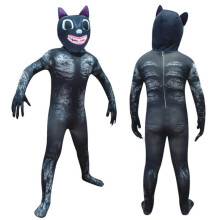 (Gray,130cm)Gruselige Cartoon Katze Cosplay Kostüm Anzug Halloween Party Kleidung Overall für Kind