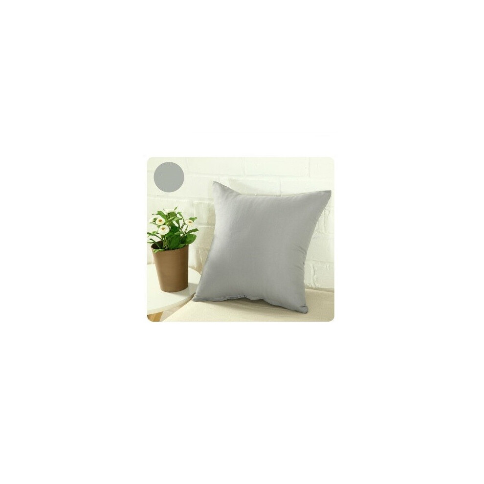 (Gray, 50x50) Cushion Solid Color Cover Pillow Case Cotton Blend 40x40 45x45 Color 50x50 12
