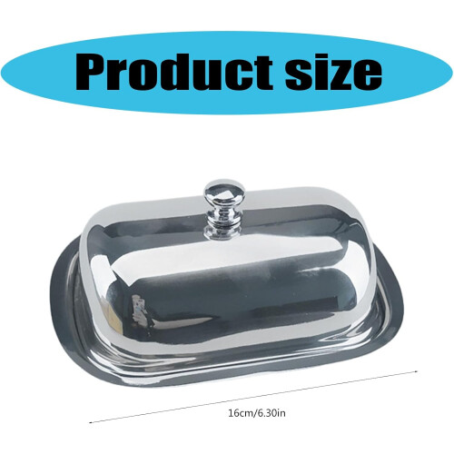 Stainless Steel Butter Container - Butter Dish With Lid, Fridge Safe, Breakfast Table Accessory 2