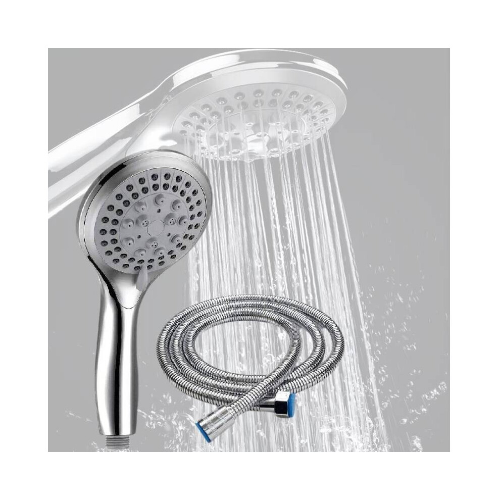 With Shower Head 15m Chrome Shower Hose Pressure Boosting Spray Modes Bathing 5-image-OPC-PJCRGV6-NEW