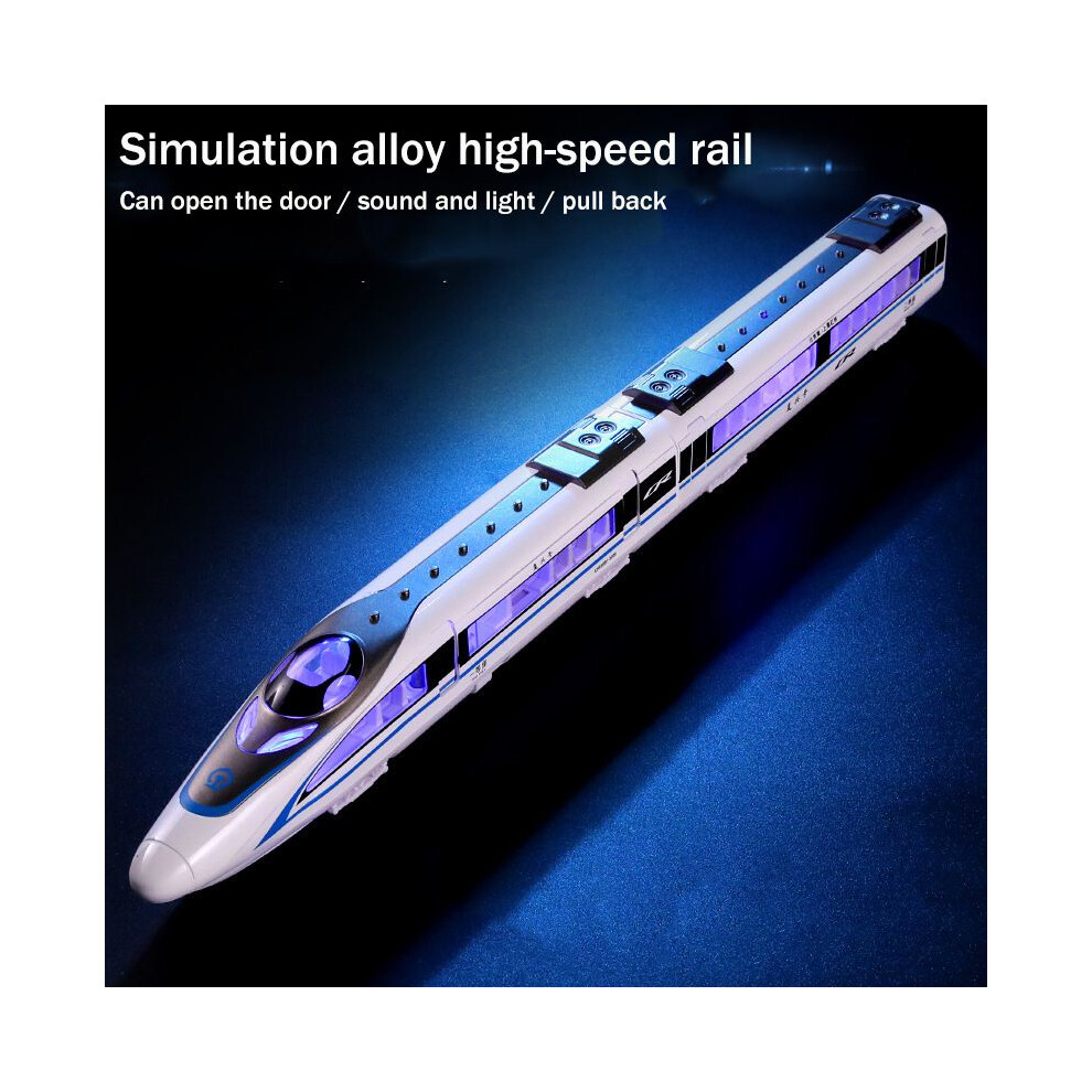 (Bluetwosection) Sound Child Simulation And Highspeed Rail Toy Alloy Train Gift Boy Model Light