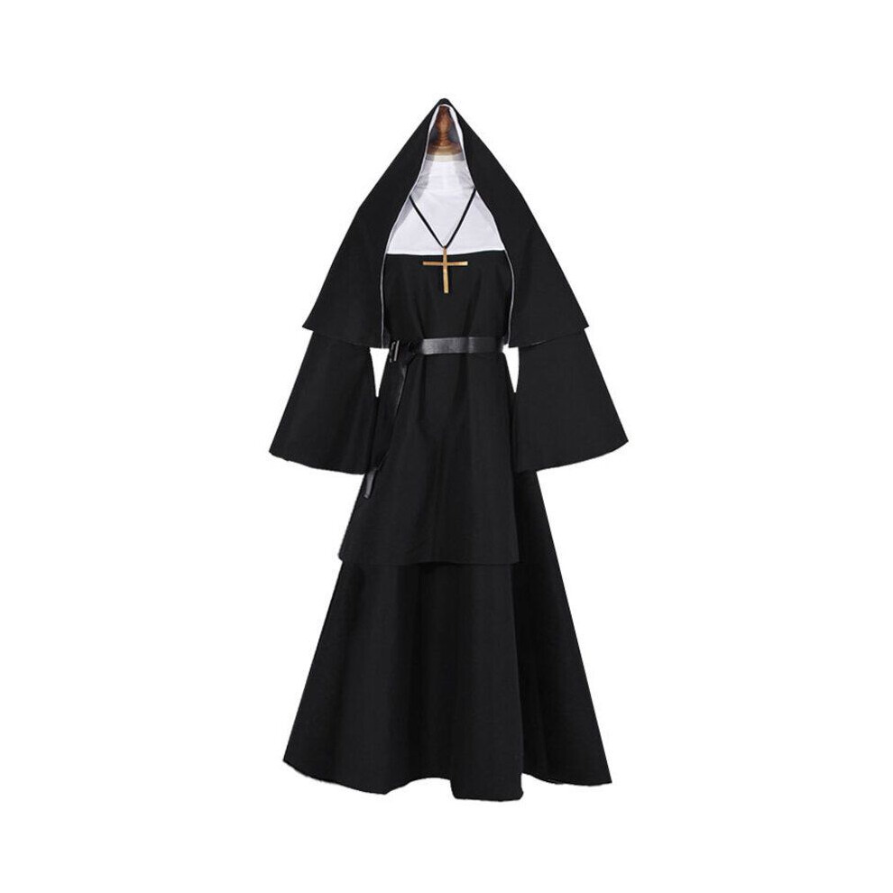 (, 3XL) Valak The Nun Costume The Conjuring 2 Halloween Cosplay Fancy Horror Dress Black