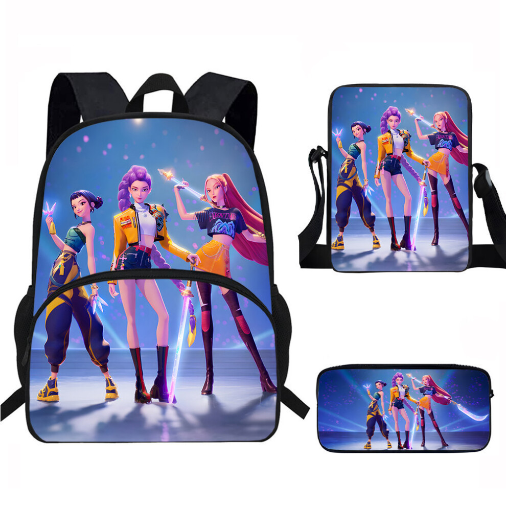 (Style 14) Hunters Kpop Demon Child School Backpack Set Breathable Students Primary Fabric