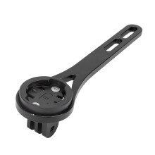 Support d'ordinateur de vélo en alliage d'aluminium avec équerre étendue en noir