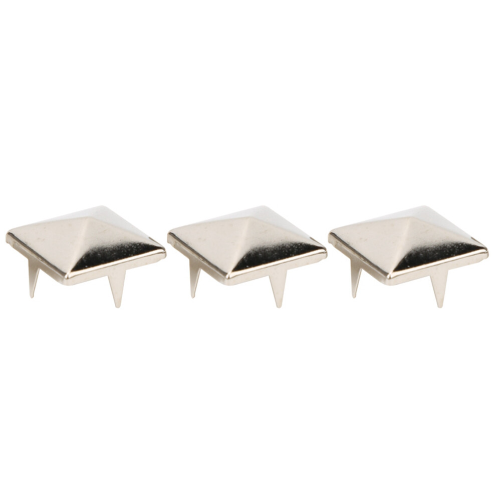 Silver 10Mm 100Pcs Square Pyramid Punk Rivets 4 Claw Metal Studs For Apparel 7691334172124
