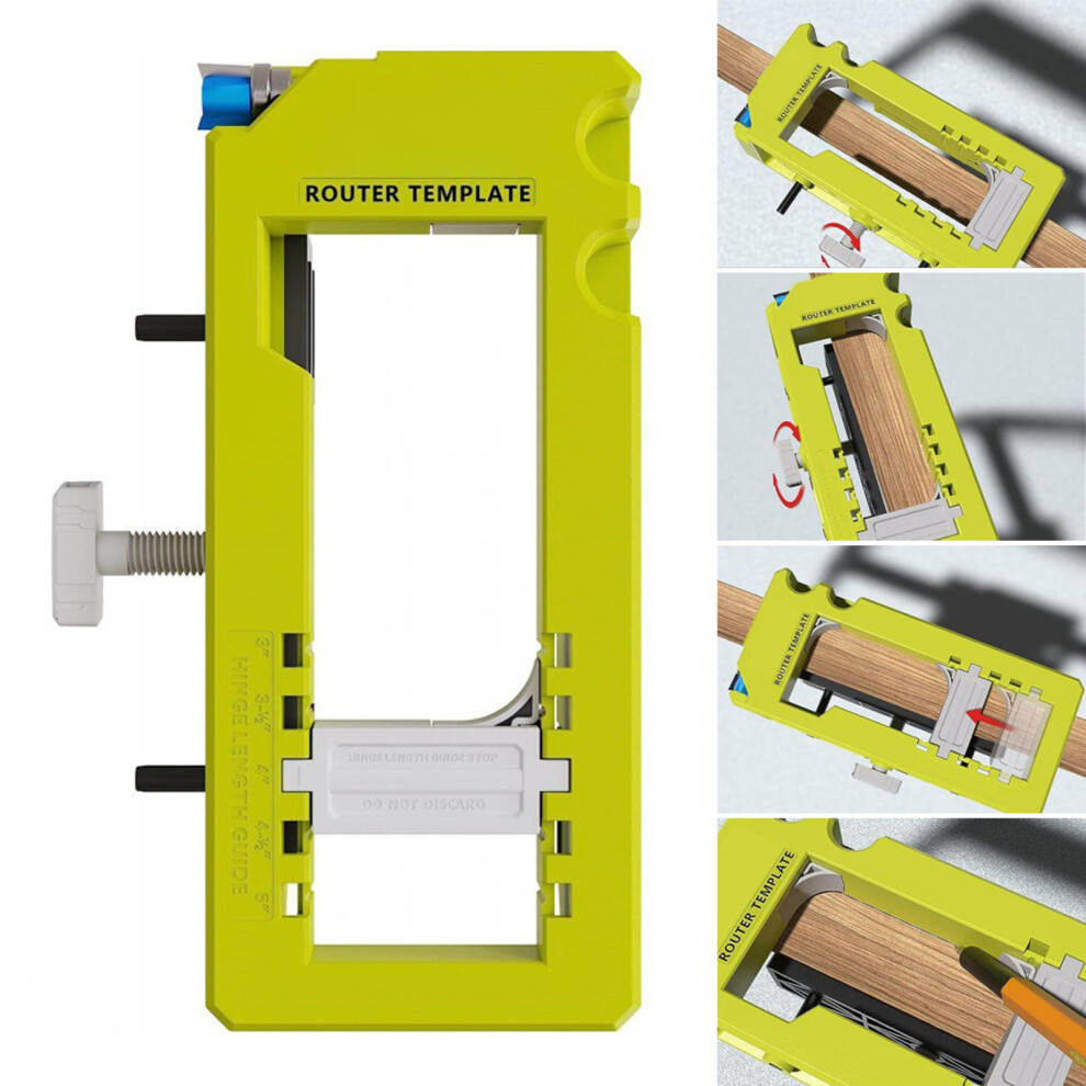Door Hinge Router Locator Kit For 3-5In Doors, 1/4In & 5/8In Radius 4961334173180