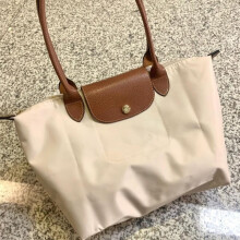 (Classic White, Large Long Handle) Unique Dumpling Style Large Nylon Shoulder Bag For Women With Ecofriendly Features Hues In Classic