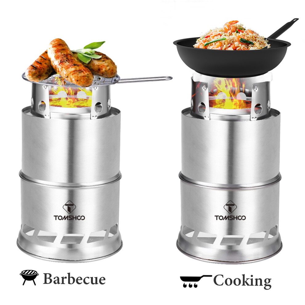 Portable Foldable Camping Wood Stove 13.8cm Stainless Steel Hiking BBQ-image-OPC-PJCRVHM-NEW