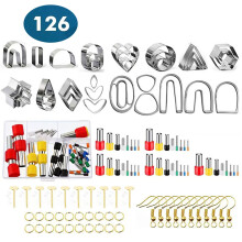 Ensemble d'emporte-pièces pour argile de 126 pièces : 36 formes, 40 cercles dorés