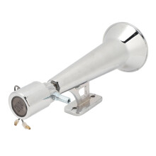 Klaxon à air argenté 150 dB, 240 mm, 12 V/24 V universel