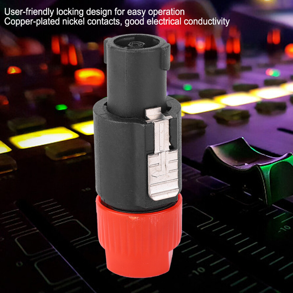 10Pcs Waterproof Nl4fc 4-Pin Speakon Audio Speaker Connectors, Red 4671334179531