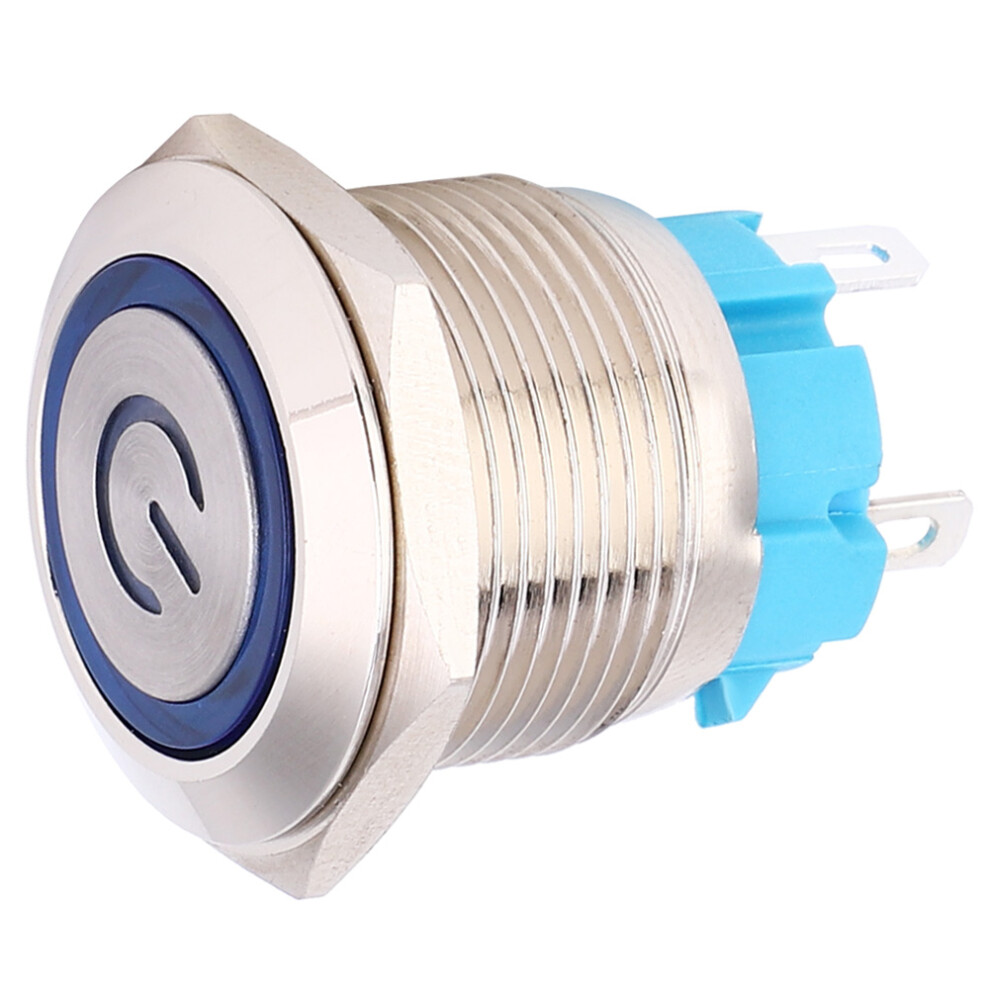 Stainless Steel 4PIN 16mm Push Button Switch 2pcs Blue 12-24V-image-OPC-PJCRWZT-NEW