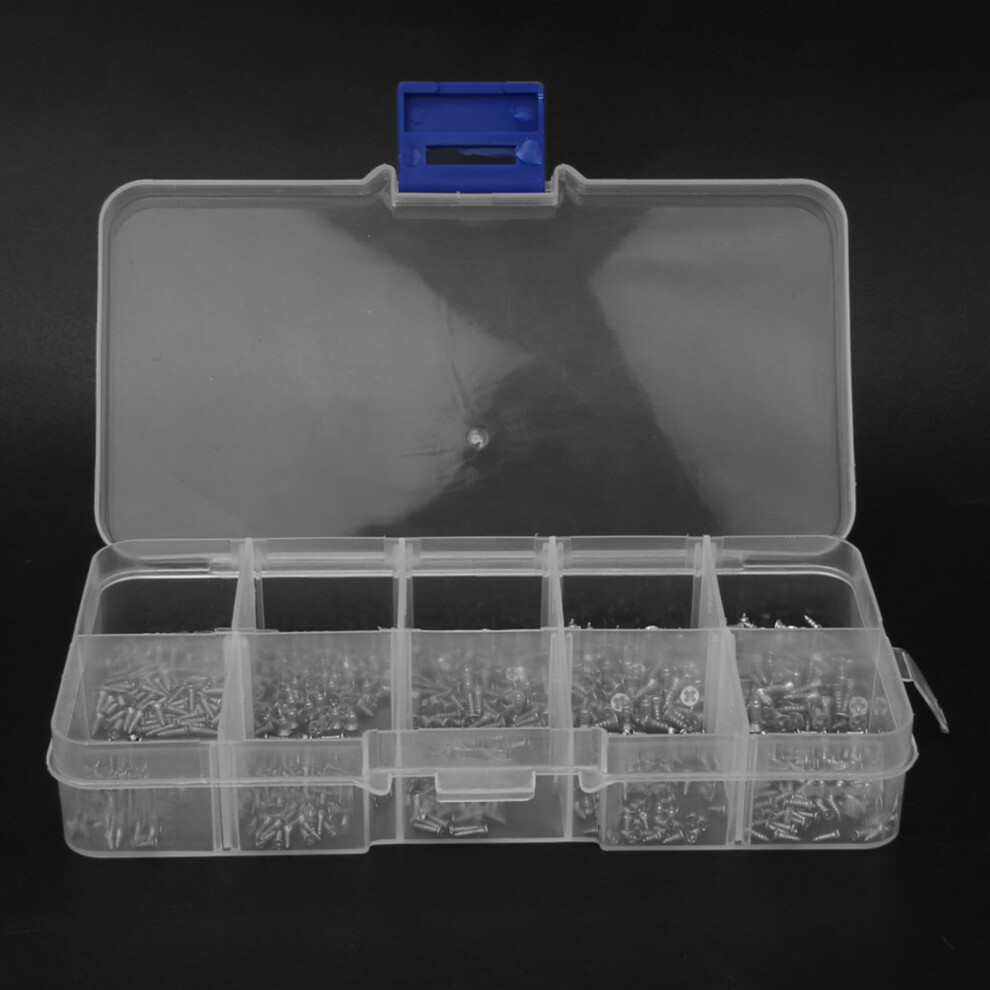 Durable 1000Pcs Stainless Steel M1-M1.7 Self Tapping Screws Assortment 7691334179994