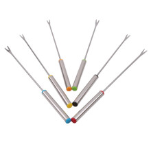 Fruit Forks 9.8-Inch Stainless Steel 6-Piece Set Dessert Fondue Cheese Chocolate Hot Pot Forks