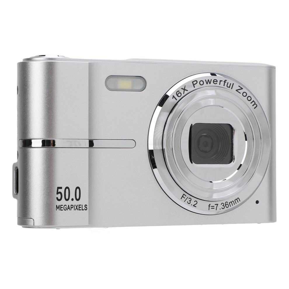 Compact 50Mp Pocket Digital Camera Fhd 1080P 16X Zoom Silver 7621334183233