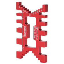 Calibrador para cola de milano de aluminio rojo, Métrico/Imperial