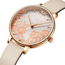 Elegant Women's Quartz Watch 3ATM Waterproof Sakura Dial Slim Band