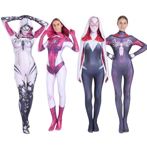 Body De Spider-Gwen Stacy Para Mujer, Disfraz Completo De Cuerpo Entero Halloween