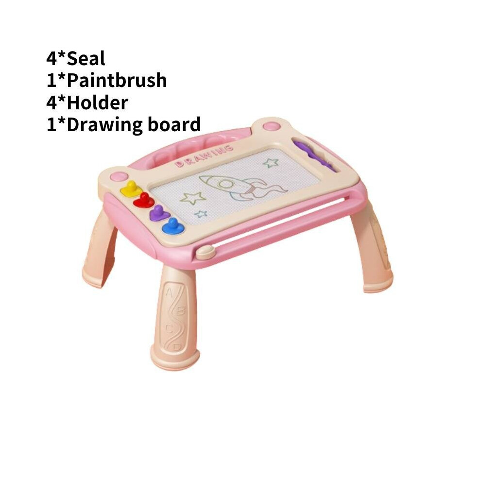 (Pink,30*23.5*16Cm/11.81*9.25*6.30In)Almohadilla De Escritura De Dibujo MagnéTica Para NiñOs Juguete De Color Tablero De Graffiti-image