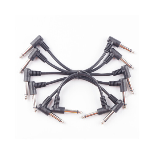 6 pezzi di cavi patch per chitarra 16cm/60cm nero 1