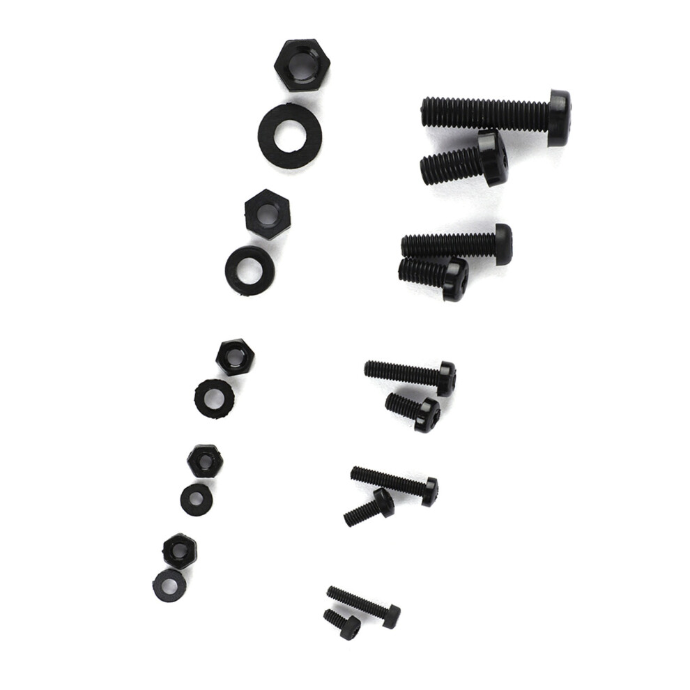 Durable M2/M2.5/M3/M4/M5 Nylon Screw Nut Assortment Kit 270Pcs Black 9361334190524