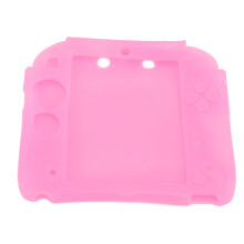 pinkfarbene 2DS-Controller-Hülle mit Displayschutzfolien