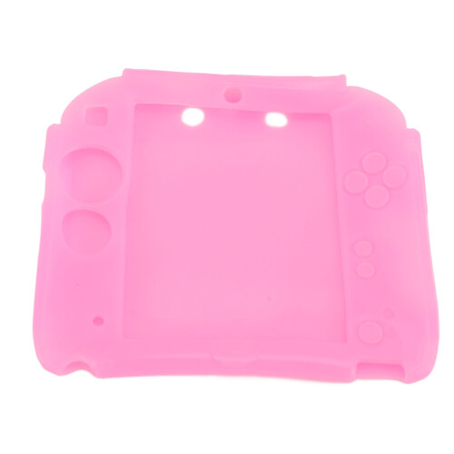 pinkfarbene 2DS-Controller-Hülle mit Displayschutzfolien