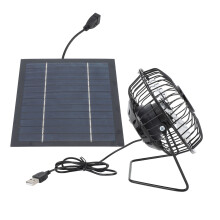 5W Solar Panel betriebener Ventilator für die Außenkühlung USB Solar Lüfter Set für Gewächshaus, Hühnerstall, Hundehütte