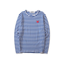 (Blue,M)Comme Des Garçons Cdg Play Petit Coeur Rouge Coton Manches Longues T Shirts Mode