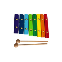 Xylophone en bois de bouleau à 8 notes, multicolore, 23 x 17 x 4 cm
