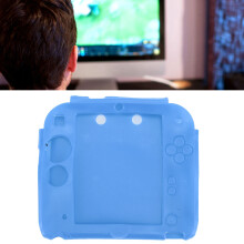 Custodia protettiva in silicone blu per console portatile 2DS con protezione per lo schermo