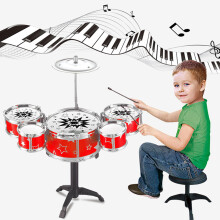 Kleinkind-Jazz-Schlagzeug-Set Hand-Auge-Koordination Hochsicherheits-Stabiler ABS-LeichtMontage Kinder-Schlagzeug-Set für Familienbildung R