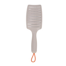 Spazzola districante per capelli in plastica dalla forma curva, portatile