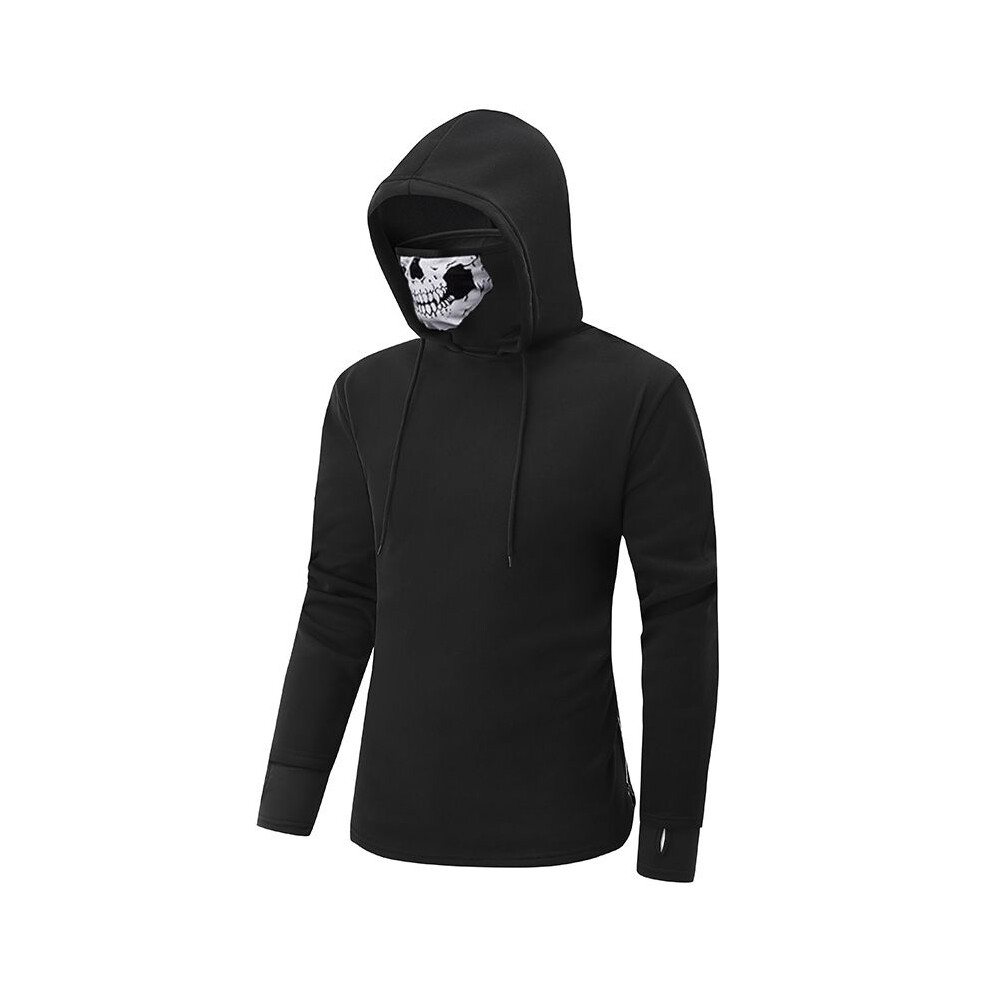 (Black,3XL)Masque visage homme crâne sweats à capuche cordon pull sweats pull costume