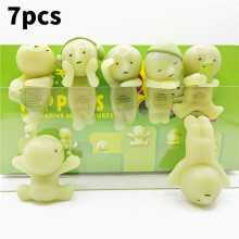 (7pcs Glow Sleepy )Leuchtende Smiski Actionfigur Cartoon Elfe Modell Spielzeug PVC Dekoration Display Geschenk