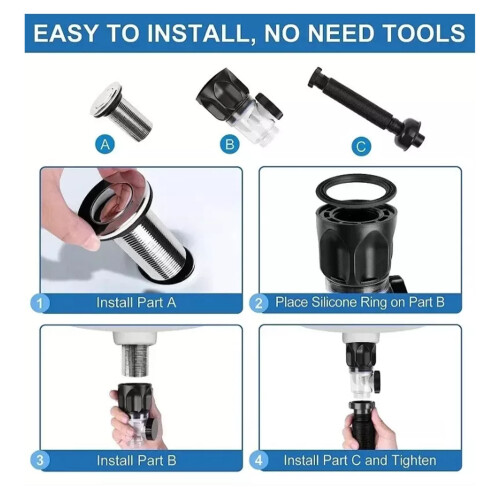 Bonde d'évier extensible 32 mm 40-50 cm inox 195 g 2