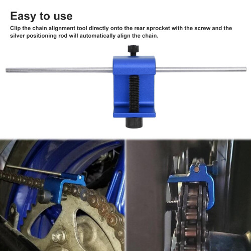 Versatile Aluminum Chain Alignment Tool for Motorcycles & ATVs - Blue 2
