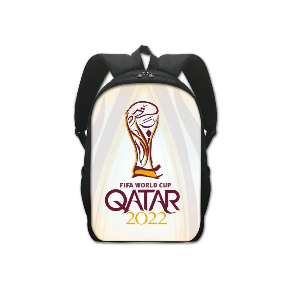 (Whitetrophy)Zaino Qatar Calcio Ragazzo Pallone Calcio Scuola Libro Borsa Viaggio Bambini Laptop